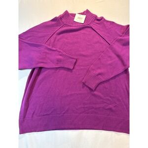 89th + Madison Womens Sweet Plum Purple Mock Neck Cotton Sweater 2X New